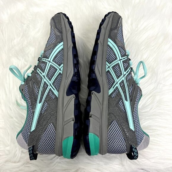 Asics Gel Sonoma Womens 9 Trail Running Shoes Gray Turquoise Athletic - Picture 4 of 11